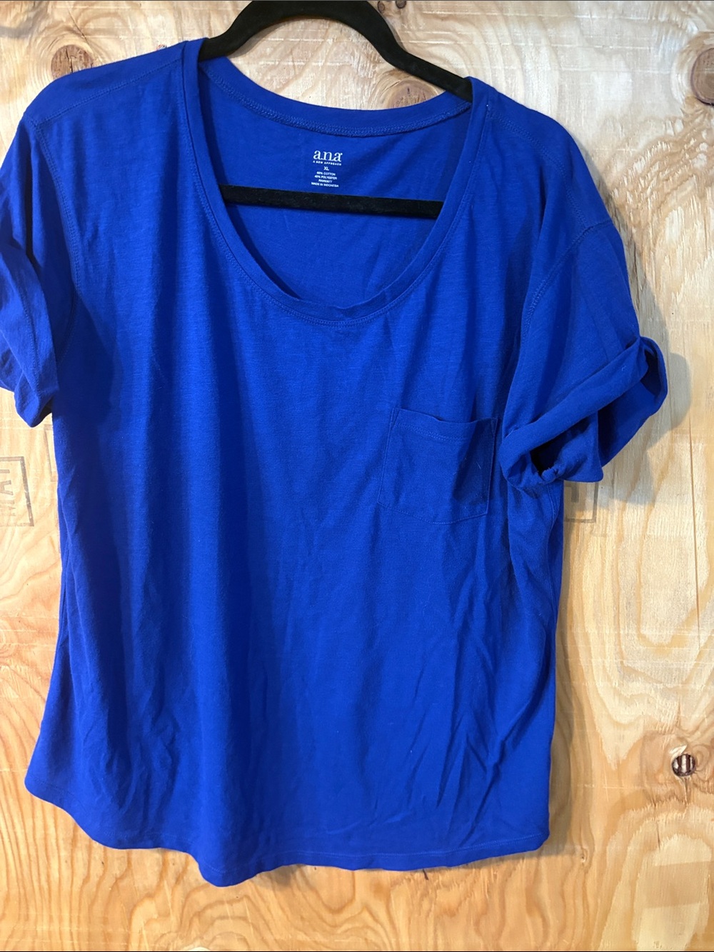 a.n.a Royal Blue Short Sleeve Pocket Tee